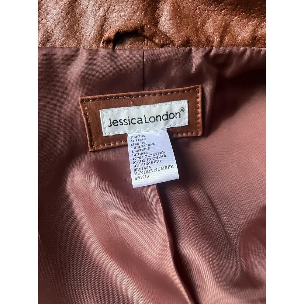 Vintage Brown Leather Blazer | Cognac Brown 3-Button Jacket | Size XL - Picture 8 of 8